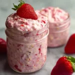 Strawberries and Cream Overnight Oats in a Jar