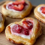 Strawberry Cream Cheese Heart Danishes Freshly Baked