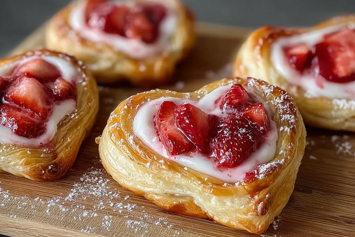 Strawberry Cream Cheese Heart Danishes
