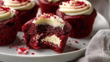 Sweet Red Velvet Brownie Bites on a Plate