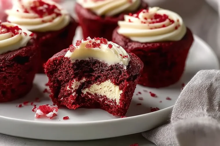 Sweet Red Velvet Brownie Bites on a Plate