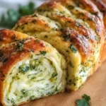 Swirled Garlic Herb and Cheese Bread Freshly Baked