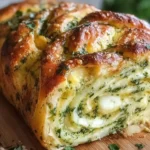 Swirled Garlic Herb and Cheese Bread Fresh Out of the Oven