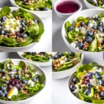 Tasty Easter Spring Salad with Goat Cheese on a Table