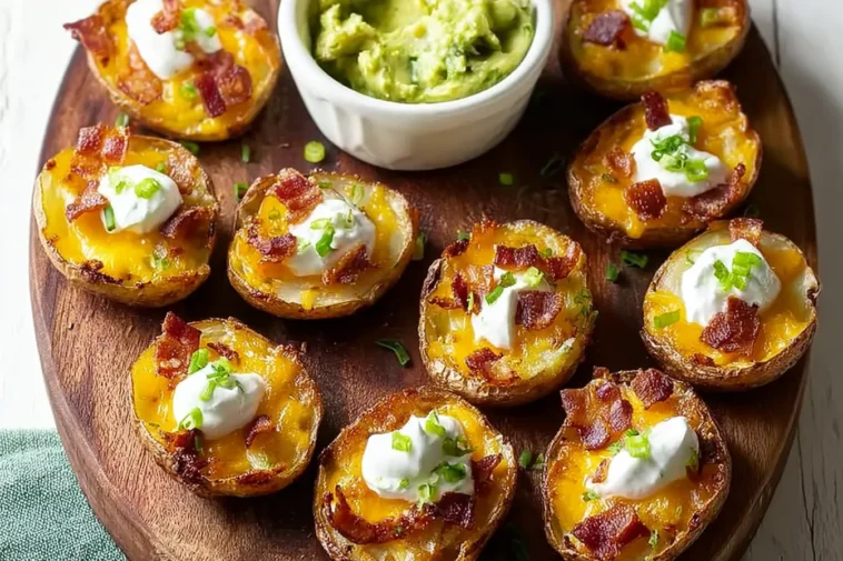 Tasty Mini Potato Skins on a Plate