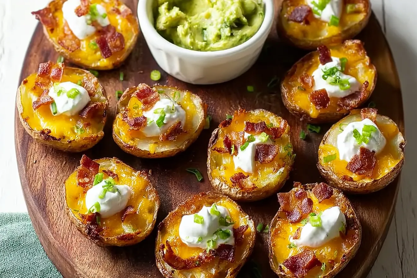 Tasty Mini Potato Skins You’ll Love to Snack On 3 Tasty Mini Potato Skins on a Plate