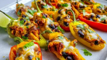 Colorful Chicken Taco Stuffed Mini Peppers Ready to Serve