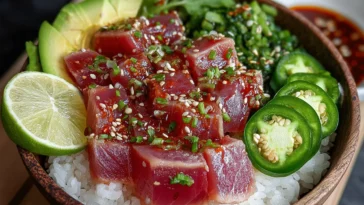 Colorful Tuna Spicy Poke Bowl