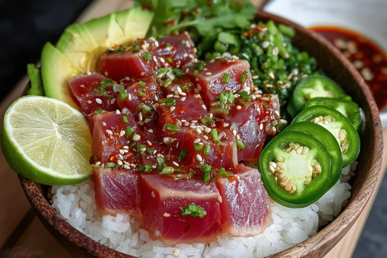 Colorful Tuna Spicy Poke Bowl