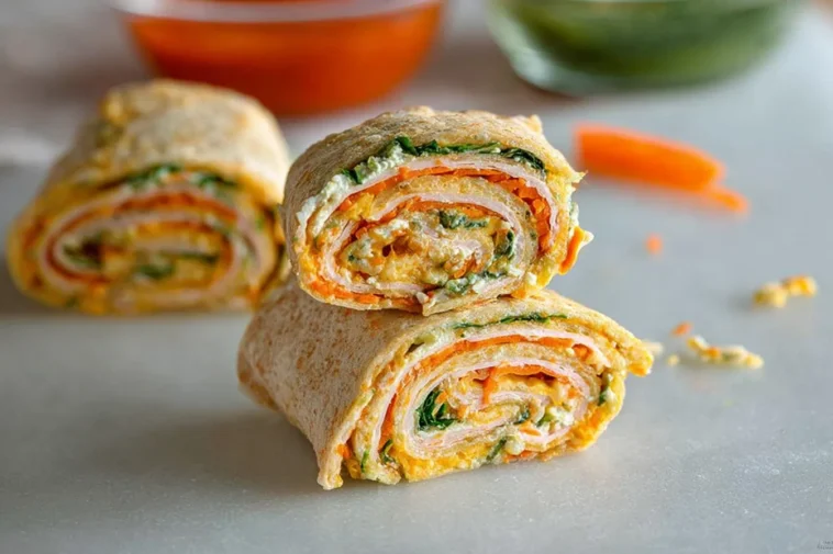 Turkey and Cheese Roll Ups: Quick and Delicious Snack Idea 3 Turkey and Cheese Roll Ups on a Platter
