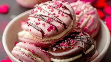 Valentine’s Chocolate Dipped Oreos on a Heart Plate
