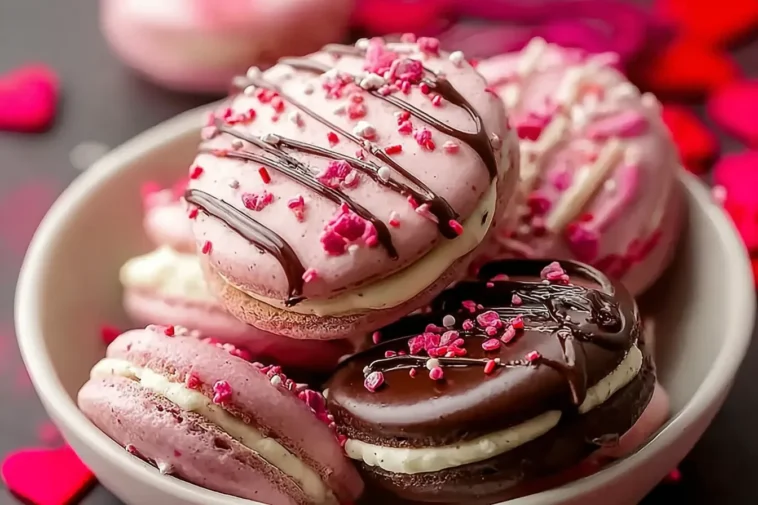 Valentine’s Chocolate Dipped Oreos on a Heart Plate