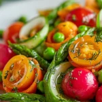 Vibrant Carrot-Cucumber Spiral Salad on a Bright Plate