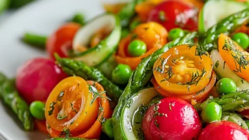 Vibrant Carrot-Cucumber Spiral Salad on a Bright Plate