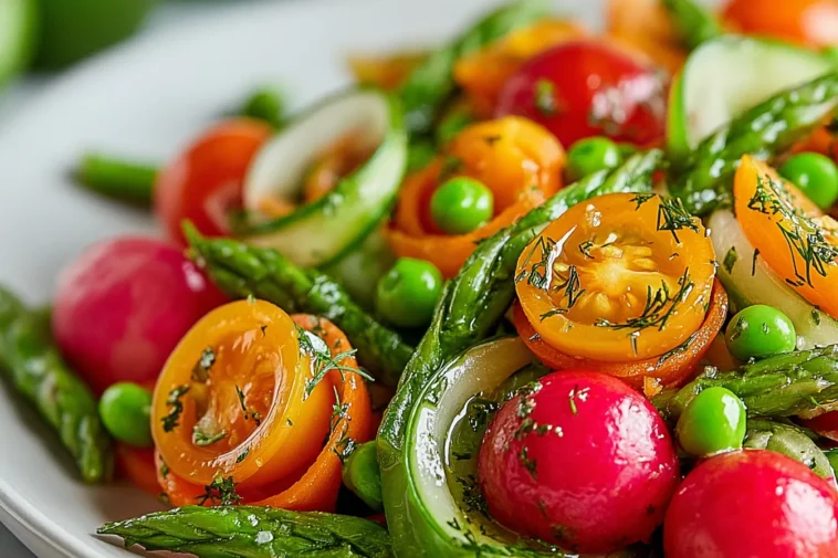Vibrant Carrot-Cucumber Spiral Salad on a Bright Plate
