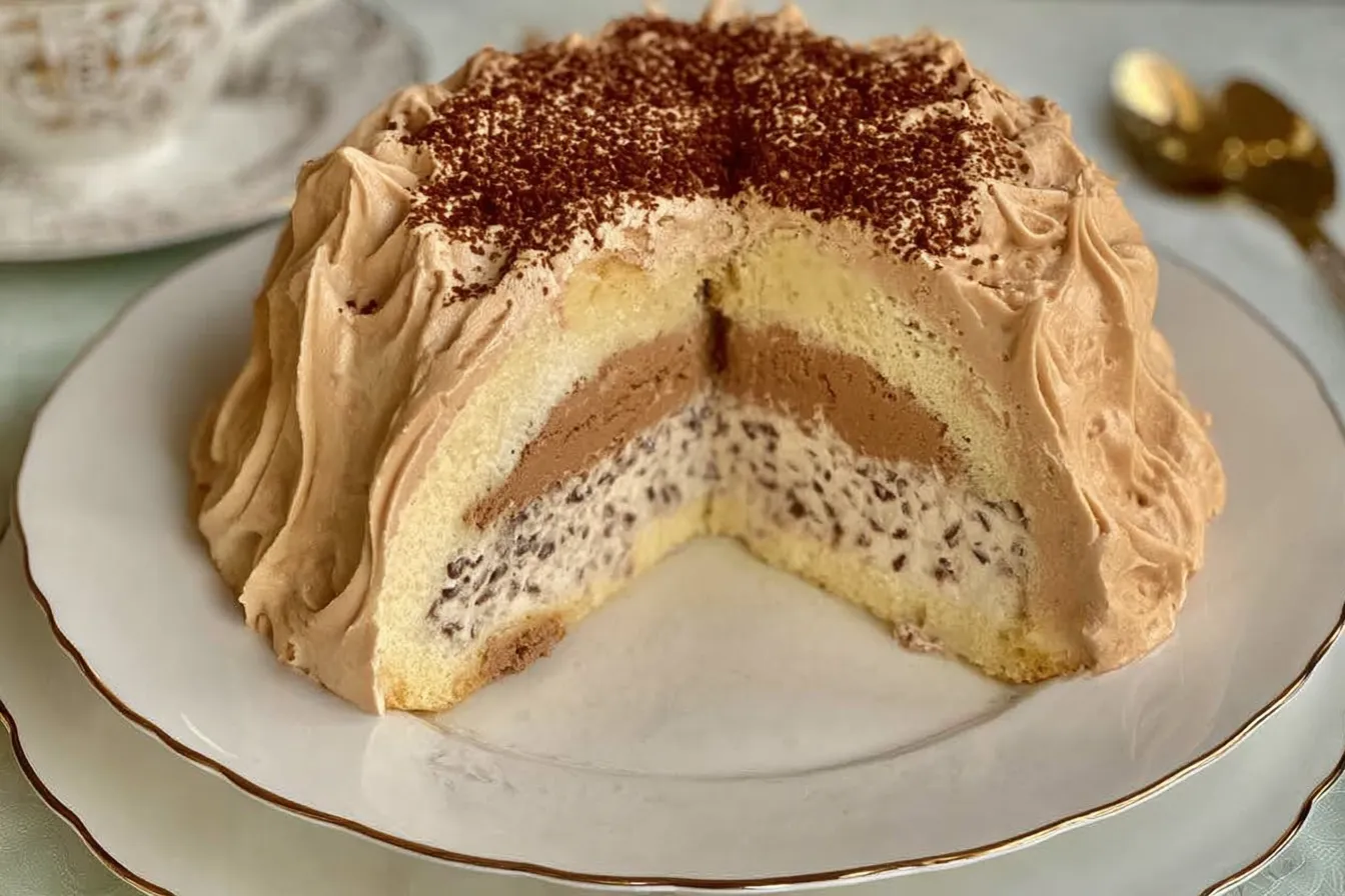 Zuccotto: a Creamy Italian Dessert Cake Ready to Serve