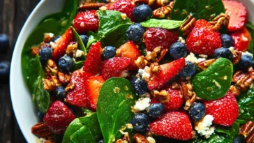 Colorful 15-Minute Strawberry Spinach Salad in a Bowl