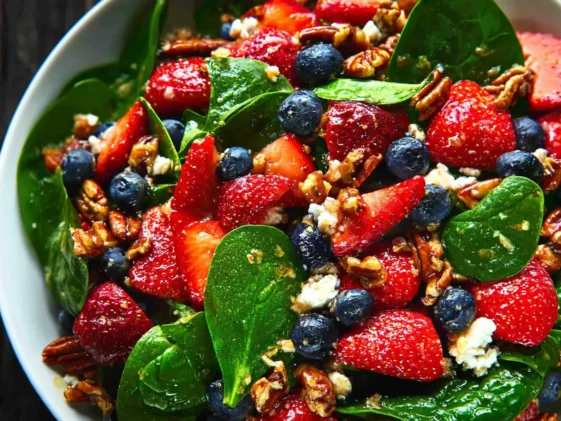 Colorful 15-Minute Strawberry Spinach Salad in a Bowl