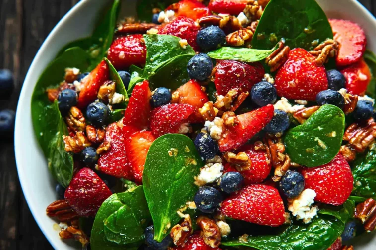 Colorful 15-Minute Strawberry Spinach Salad in a Bowl
