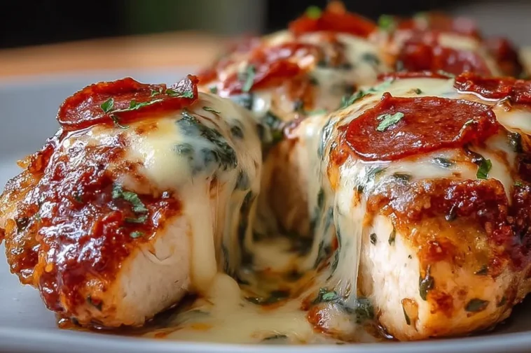 5-Ingredient Keto Pizza Chicken on a Plate