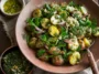 Arugula Pesto Potato Salad Served in a Bowl