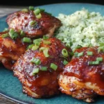 Asian Glazed Chicken Thighs Ready to Serve