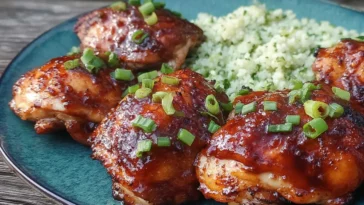 Asian Glazed Chicken Thighs Ready to Serve