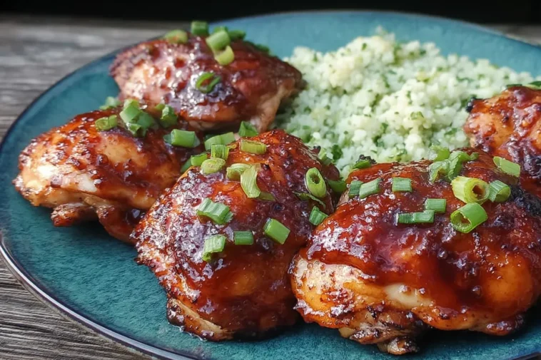 Asian Glazed Chicken Thighs Ready to Serve