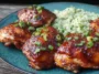 Asian Glazed Chicken Thighs Ready to Serve
