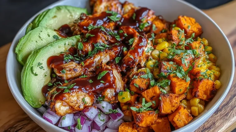 Delicious BBQ Chicken Sweet Potato Bowl Ready to Serve
