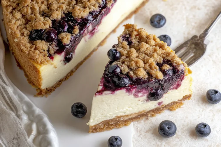 Delicious Blueberry Crumble Cheesecake