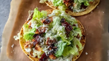Delicious Chicken Caesar Smash Tacos on a Platter