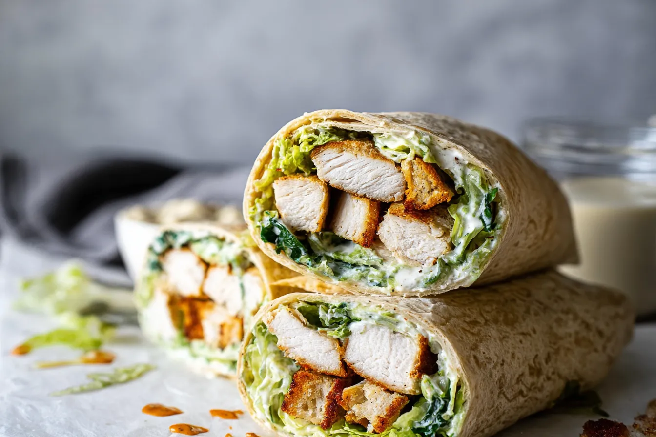 Delicious Chicken Caesar Wrap Ready to Enjoy