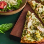 Chicken Pesto Flatbread Pizza Ready to Serve