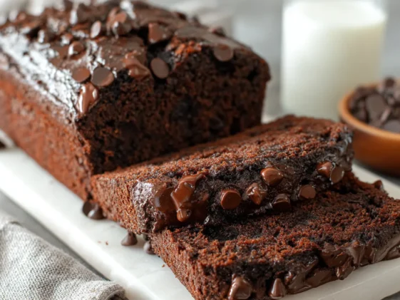 Decadent Chocolate Banana Bread Slices