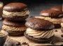 Chocolate Coffee Whoopie Pies on a Platter