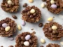Chocolate Easter Nests Decorated with Colorful Eggs