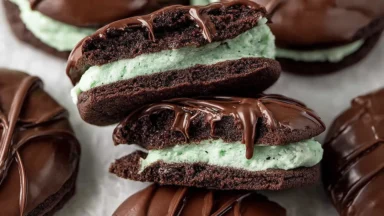 Decadent Chocolate Mint Cookies Freshly Baked