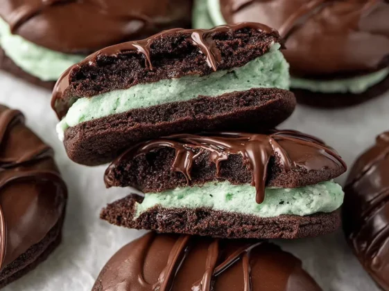 Decadent Chocolate Mint Cookies Freshly Baked