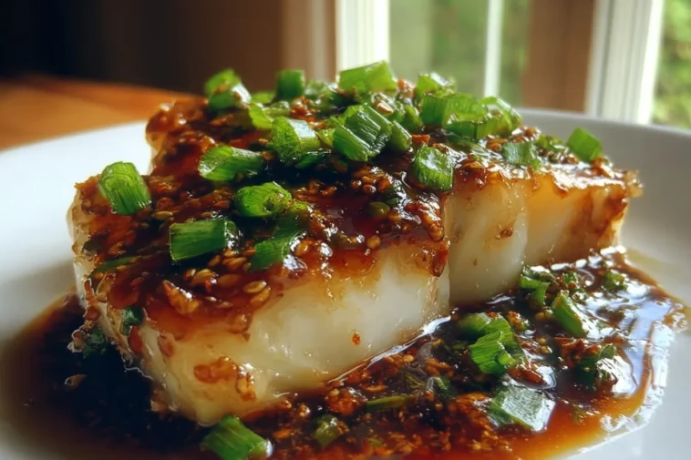 Delicious Cod Ginger Soy Glaze Served with Vegetables