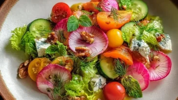Colorful Spring Salad Loaded with Fresh Veggies