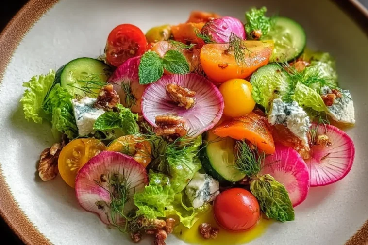Colorful Spring Salad Loaded with Fresh Veggies