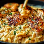 Comforting One-Pot Cajun Chicken Alfredo Orzo Dish