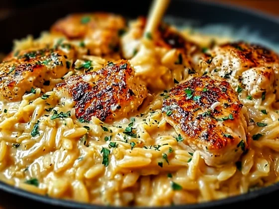 Comforting One-Pot Cajun Chicken Alfredo Orzo Dish