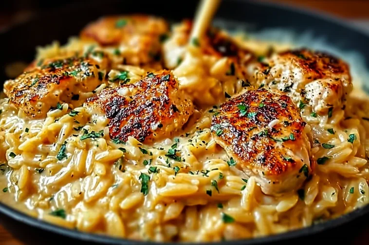 Comforting One-Pot Cajun Chicken Alfredo Orzo Dish