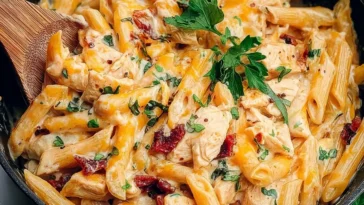 Crack Chicken Penne Dish Served in a Bowl