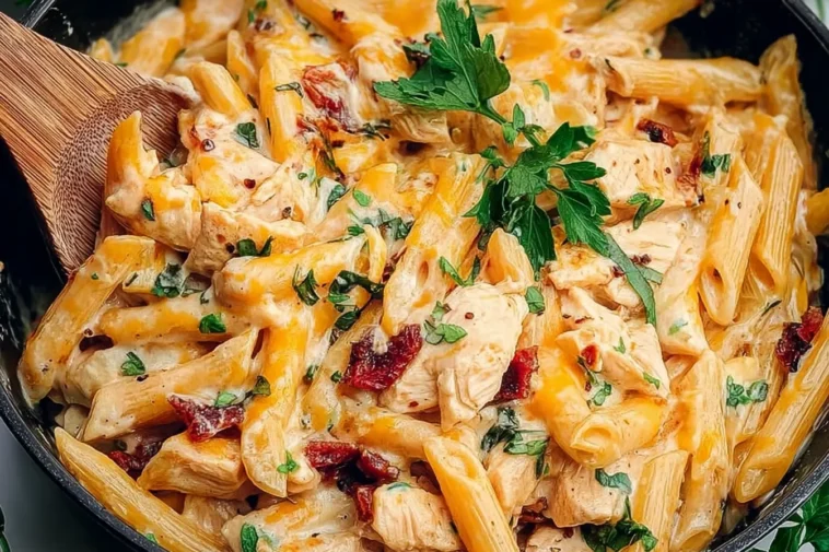 Crack Chicken Penne Dish Served in a Bowl