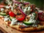 Creamy Greek Chicken Flatbread with Tzatziki