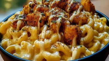 Creamy Honey Pepper Chicken Mac and Cheese Delight Dish