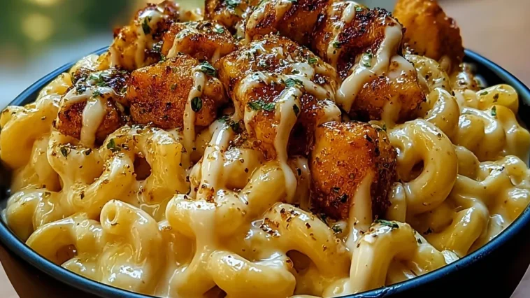 Creamy Honey Pepper Chicken Mac and Cheese Delight Dish